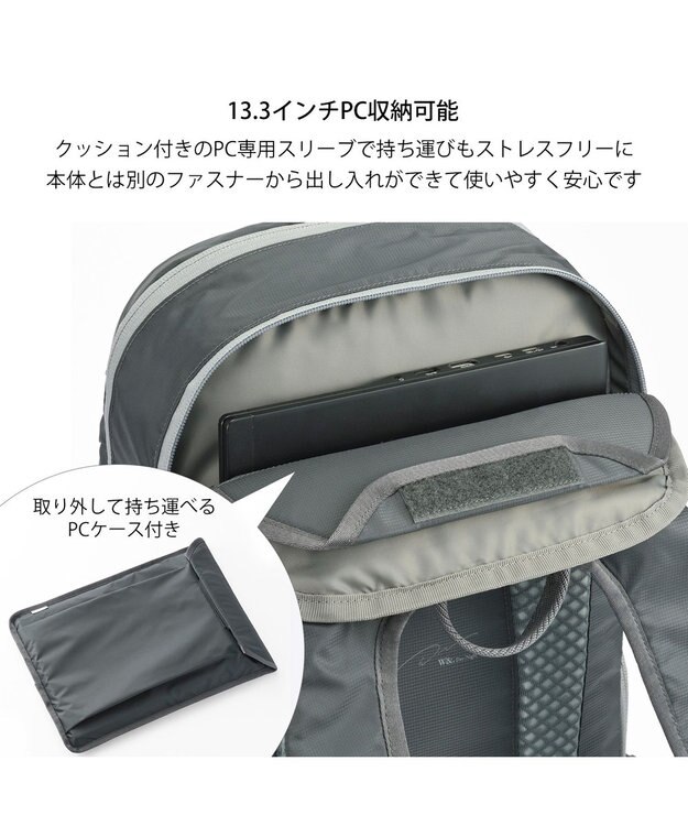 ACE BAGS & LUGGAGE W&.Day/Night モルテルン ラウンドリュック A4サイズ 13.3インチPC収納 20491 ダブルアンド グレー