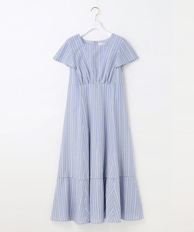 ANY SIS 【洗える】カラミストライプレディ ワンピース ブルーストライプ