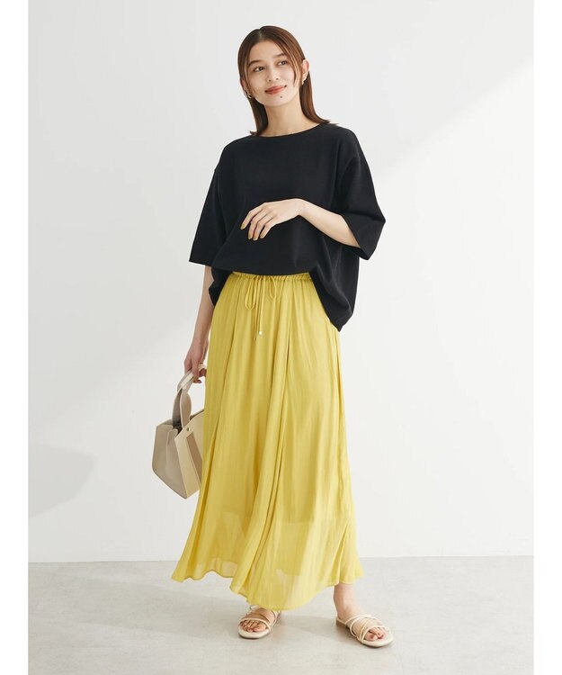 Green Parks サラフレギャザースカート Yellow