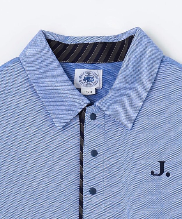 J.PRESS KIDS 【140-170㎝】COOLMAX レジメン ポロシャツ ブルー系