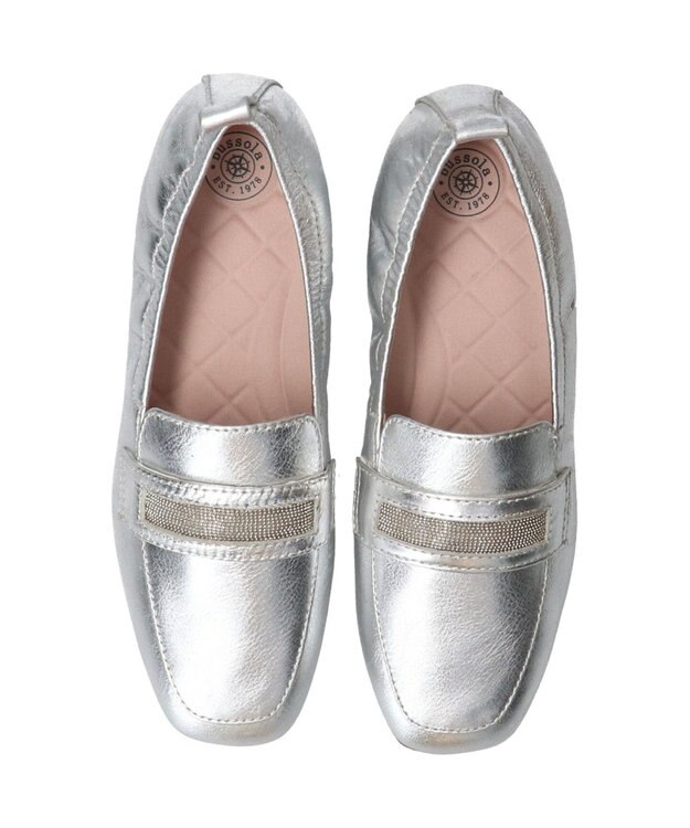INTER-CHAUSSURES 【BUSSOLA】シャーリングフラットローファー シルバー