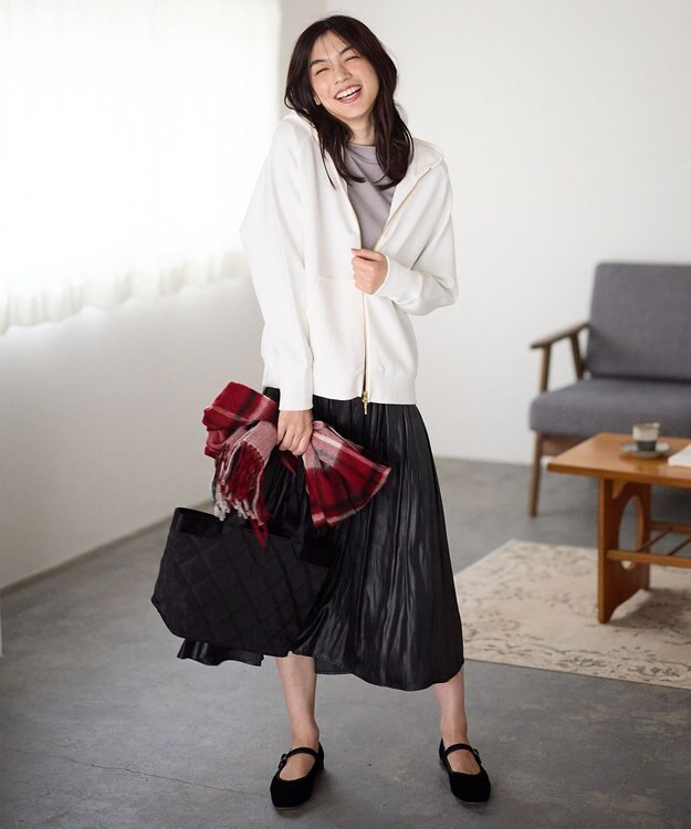 ANY ダブルジップパーカー エクリュ