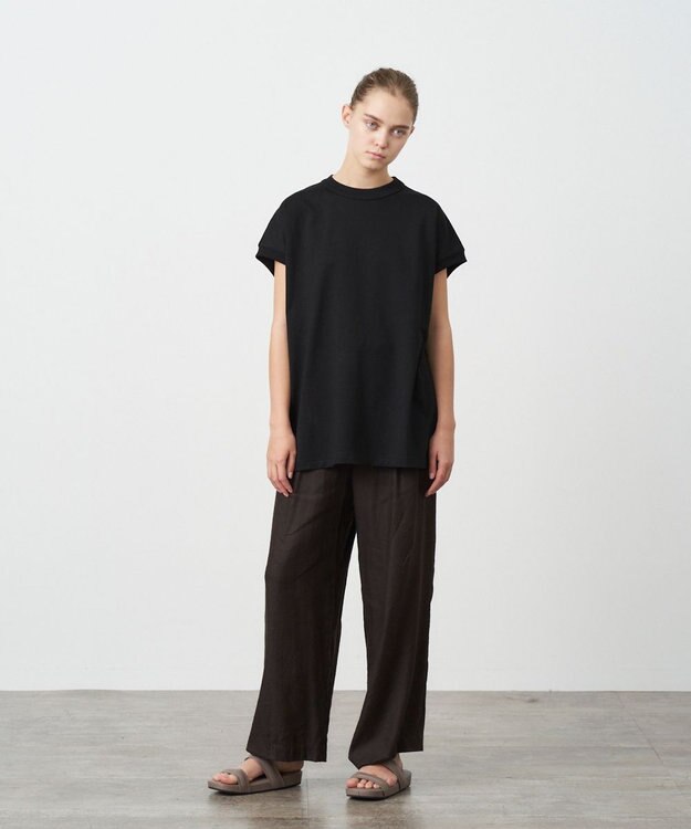 ATON LINEN VISCOSE | ワイドパンツ BROWN