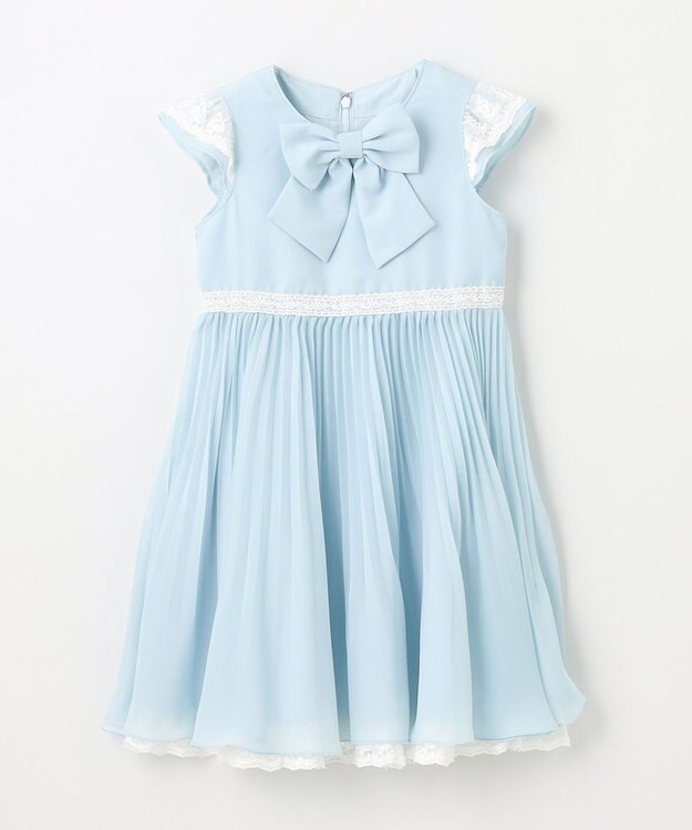 ANY KIDS シフォン プリーツ ワンピース サックスブルー