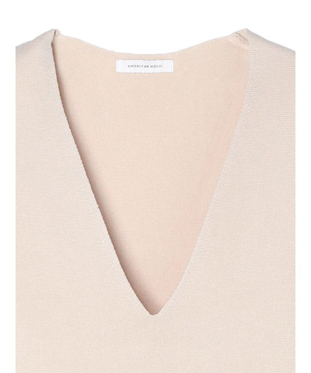 AMERICAN HOLIC Ｖネックニットベスト Gray Beige
