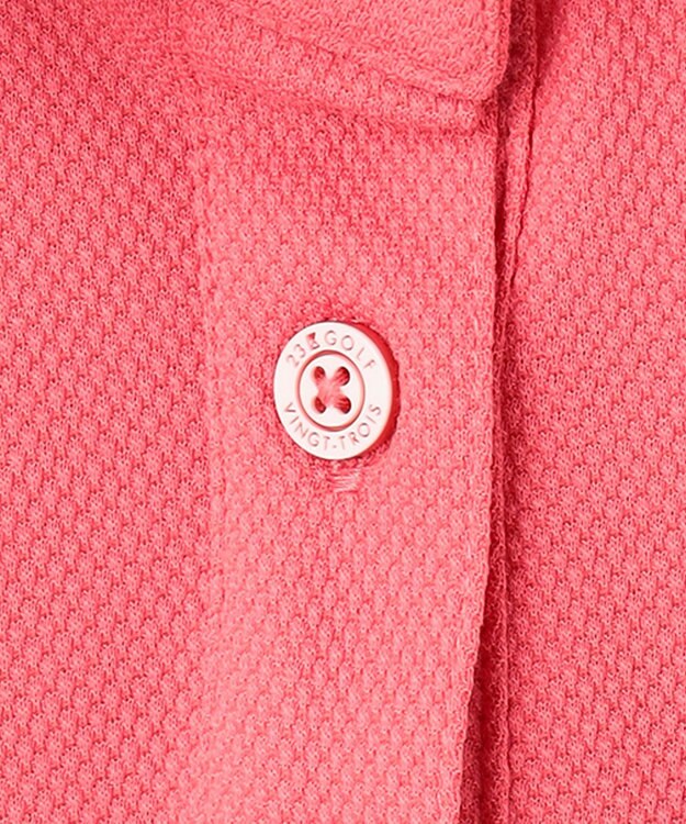 23区GOLF 【WOMEN】【吸水速乾/UVケア】ハニカムカノコ半袖ポロシャツ シンプルながらも機能的 ピンク系