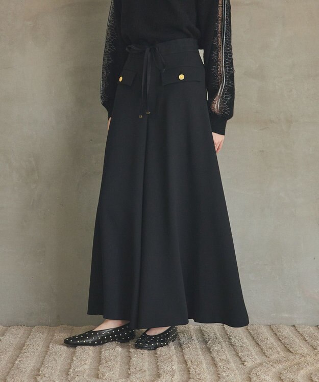 GRACE CONTINENTAL ワイドフレアパンツ ブラック