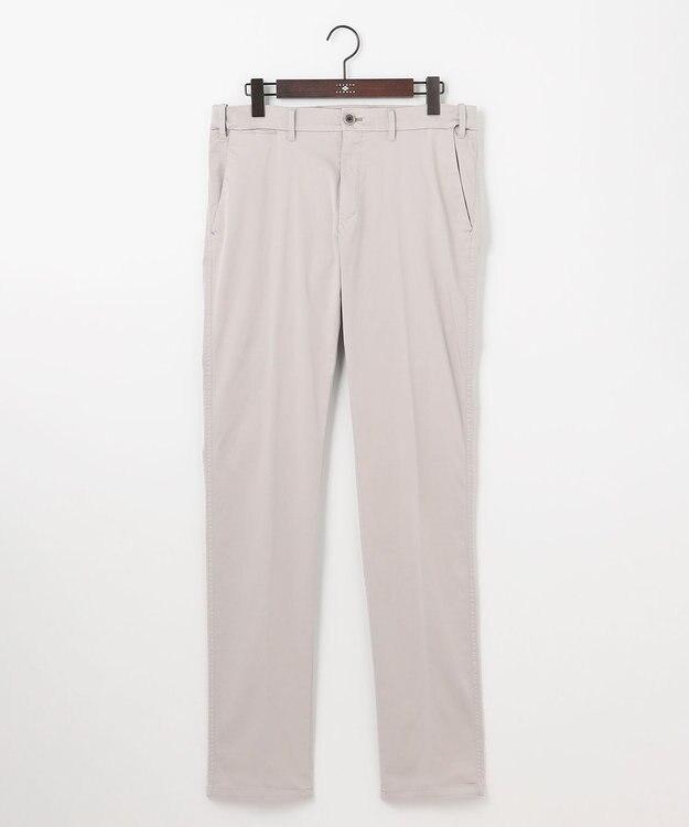 JOSEPH ABBOUD 【イタリア素材/ウエストも伸びる】ハイパワーサテンストレッチパンツ ライトグレー系