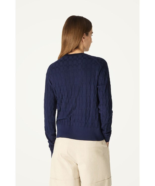 DAKS John Smedley for DAKS ハウスチェックカーディガン ネイビー