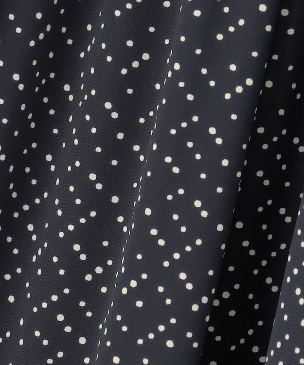 自由区 S 【セットアップ対応・洗える】ライトサテンプリーツ スカート ブラックxベージュ