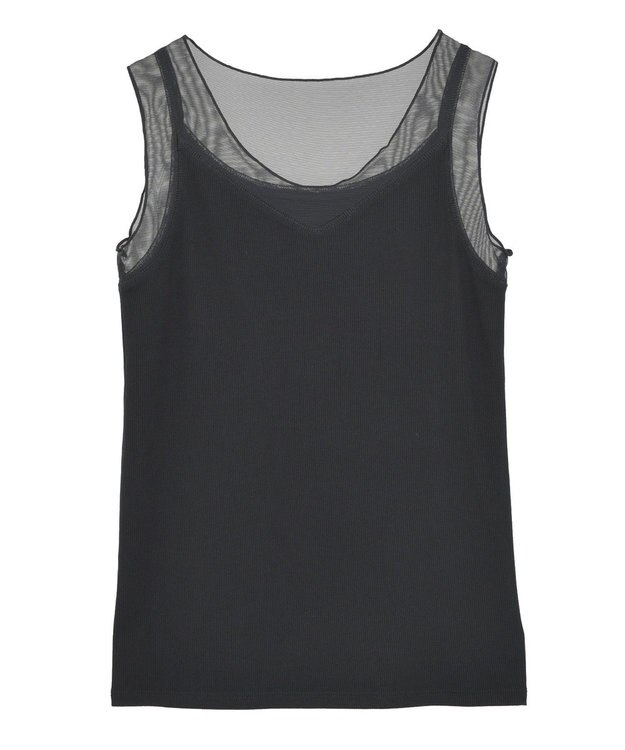 YECCA VECCA チュールMIXリブインナー Black