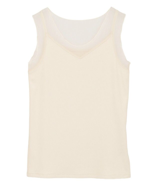 YECCA VECCA チュールMIXリブインナー Ivory