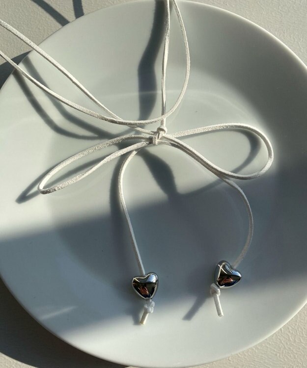 WEGO Lハートリボンチョーカー ホワイト