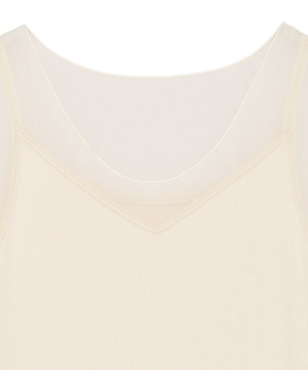 YECCA VECCA チュールMIXリブインナー Ivory