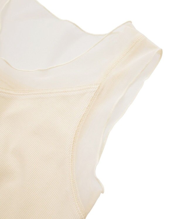 YECCA VECCA チュールMIXリブインナー Ivory