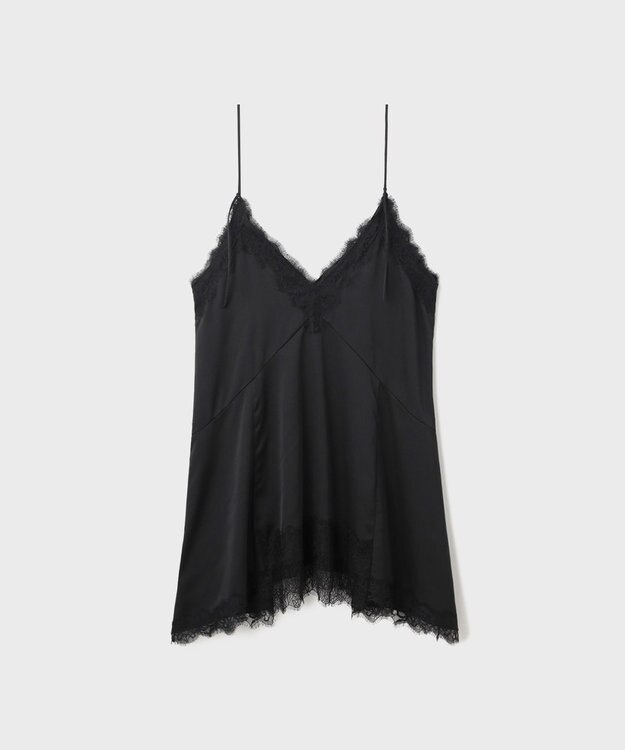 GRACE CONTINENTAL サテンレースキャミ ブラック