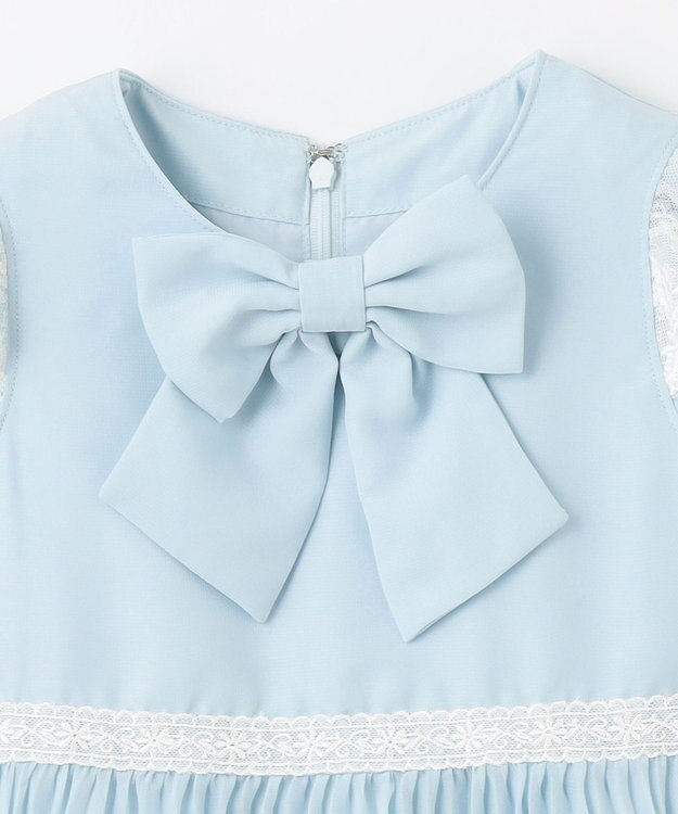 ANY KIDS シフォン プリーツ ワンピース サックスブルー