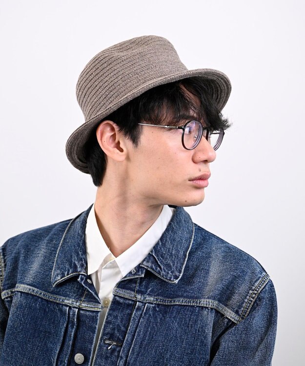 石田製帽 ウールニットブレード　中折れハット チャコールグレー