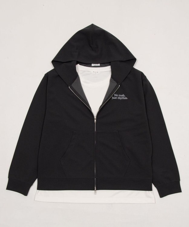 WEGO 【ユニセックス着用ITEM】アンサンブルZIPパーカー（LS） ブラック中濃色