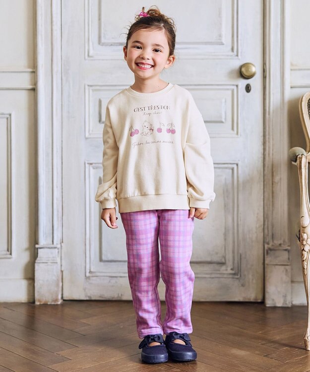 ANY KIDS 【WEB限定】7days 裏毛トレーナー エクリュ×ネコ