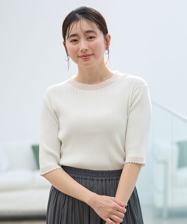 ANY L ポイントシアーリブニット オフ