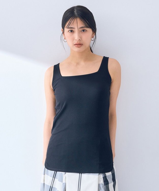 YECCA VECCA 2wayスクエアリブタンクトップ Ivory