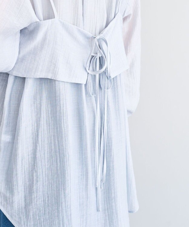 Green Parks ＳＥＴ２点シアーシャツ＋ビスチェ Light Gray