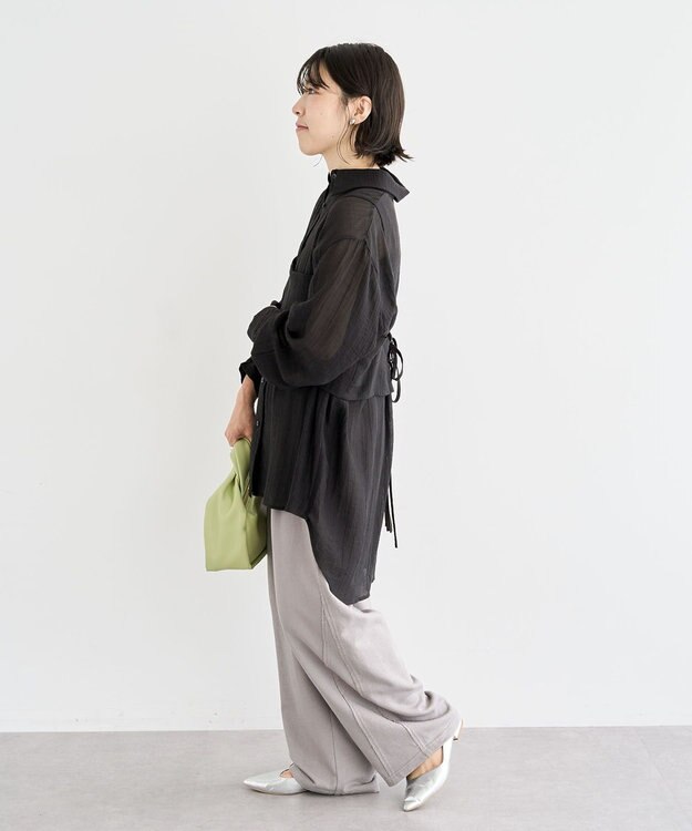 Green Parks ＳＥＴ２点シアーシャツ＋ビスチェ Black