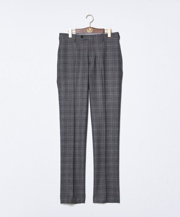 J.PRESS MEN 【TREATMENT WOOL】ストレッチサキソニーチェック スラックス ダークブラウン系3