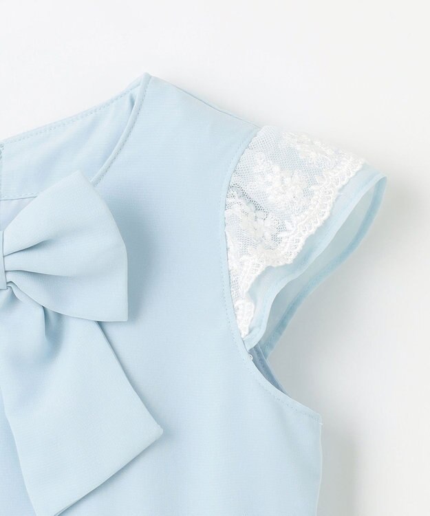 ANY KIDS シフォン プリーツ ワンピース サックスブルー