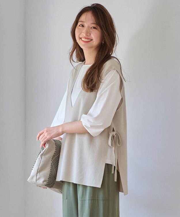 ANY 【接触冷感】シルケットスムース ツイストスリーブトップス オフ