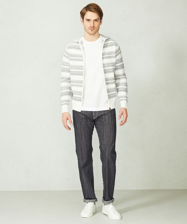 JOSEPH ABBOUD 【オーガニックコットン使用】JOE COTTONサッカークルーネックTシャツ ホワイト系