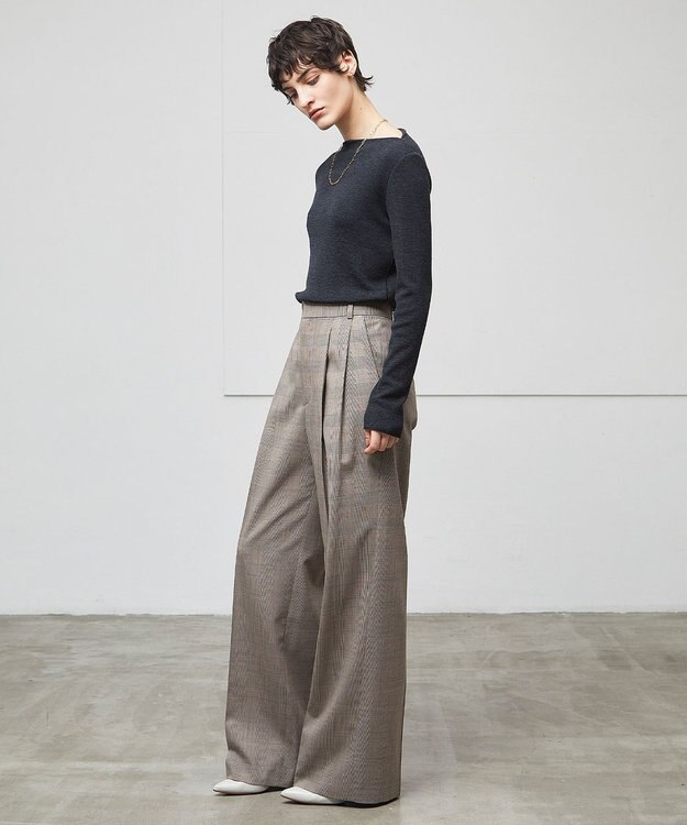 BEIGE， 【洗える】MER / グレンチェックパンツ Beige