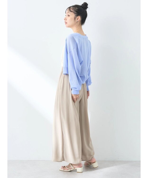 earth music&ecology シアーラメＶネックカーディガン Lavender