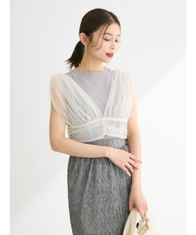 Green Parks ・ＥＬＥＮＣＡＲＥ　ＤＵＥ　バックレースアップビスチェ Ivory