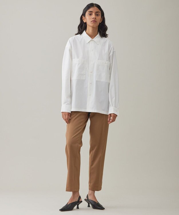 UNFILO MENS 【男女兼用】コンフォート カジュアル ワイドシャツ [24年秋冬商品] オフ