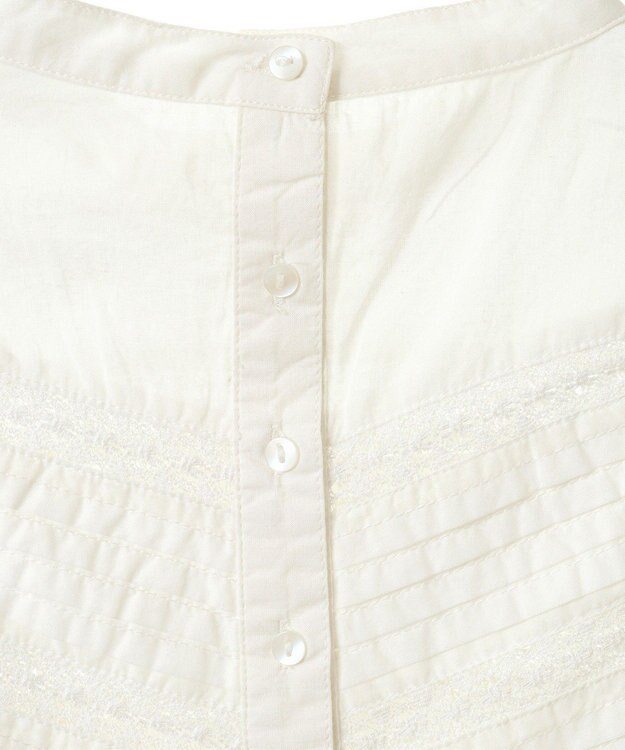 CRAFT STANDARD BOUTIQUE フリル使いマニーレースピンタックブラウス White