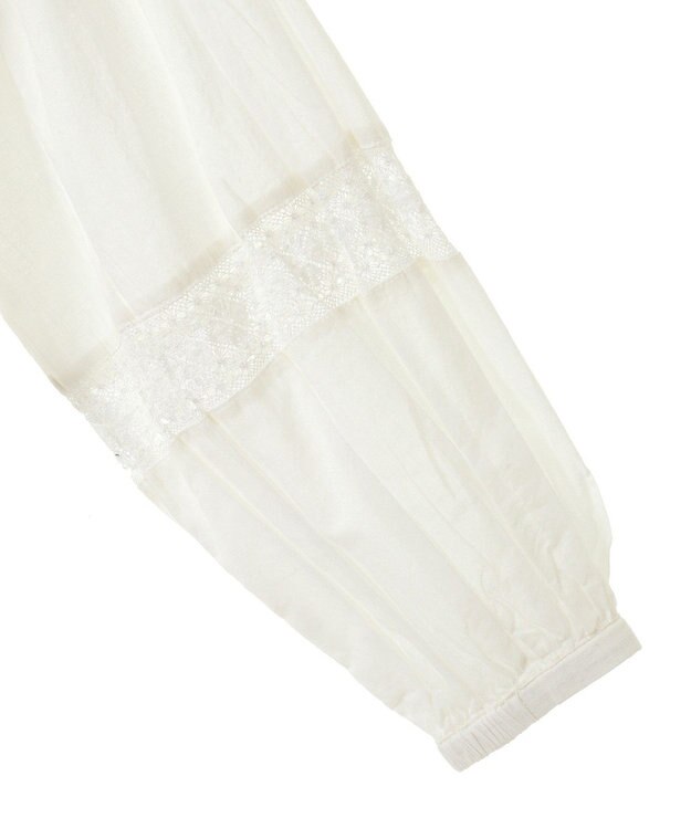 CRAFT STANDARD BOUTIQUE フリル使いマニーレースピンタックブラウス White