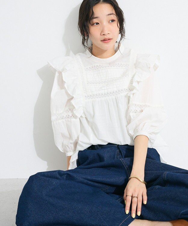 フリル使いマニーレースピンタックブラウス / CRAFT STANDARD