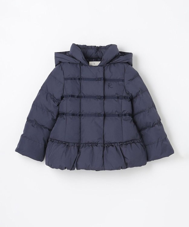 組曲 KIDS 【150-160cm】中綿 ショートコート ネイビー系