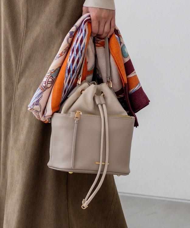 23区 スエード コンビ ドロスト バッグ ベージュ系