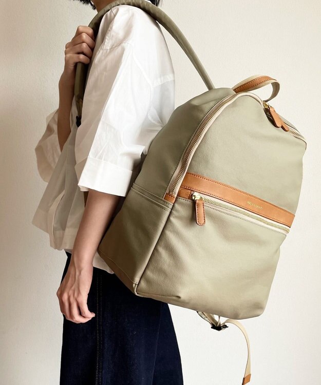 Hekhèr Le Style de Vie 【日本製 / A4サイズ対応/汚れにくい】PUコットンキャンバス リュックサック ベージュ