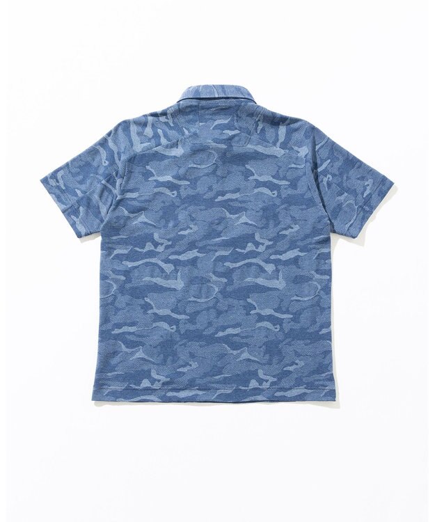 JOSEPH ABBOUD MOUNTAIN 【吸水速乾・男女兼用】カモフラジャガードポロシャツ ブルー系7
