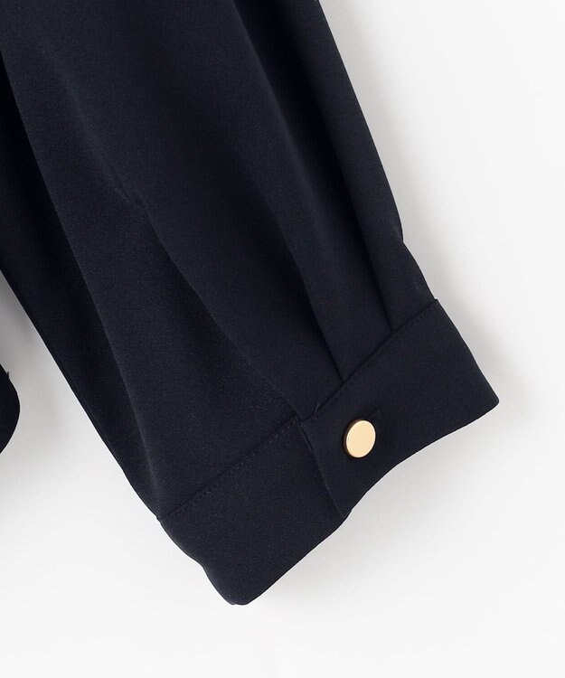 ANY SIS S 【洗える】フロントタックバイカラー ブラウス ネイビー