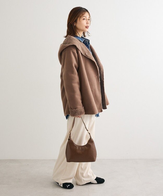 Green Parks フーディガウンコート Mocha