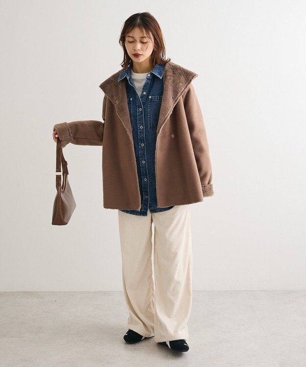 Green Parks フーディガウンコート Mocha