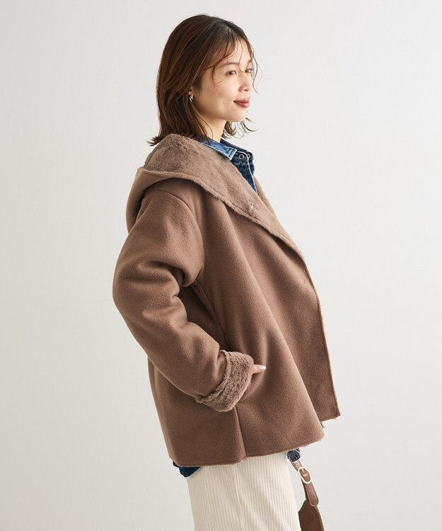 Green Parks フーディガウンコート Mocha