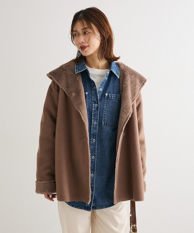 Green Parks フーディガウンコート Mocha