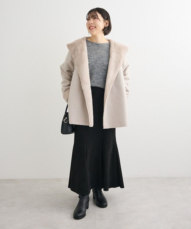 Green Parks フーディガウンコート Light Gray