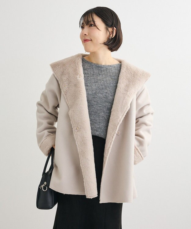 Green Parks フーディガウンコート Light Gray